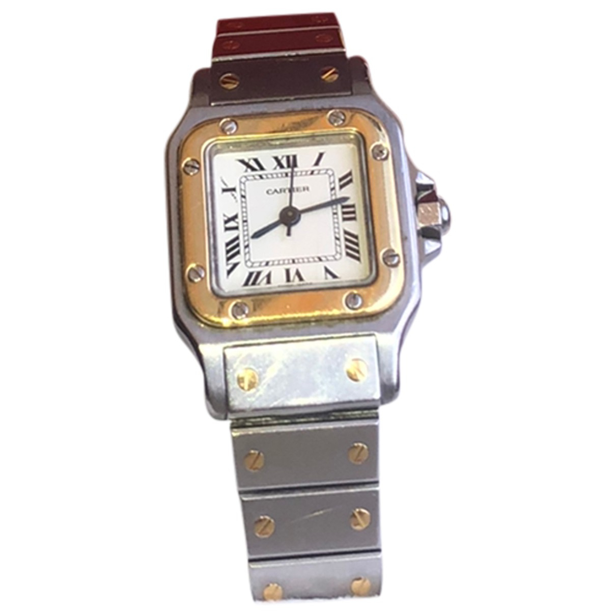 Watch Cartier White in gold and steel 